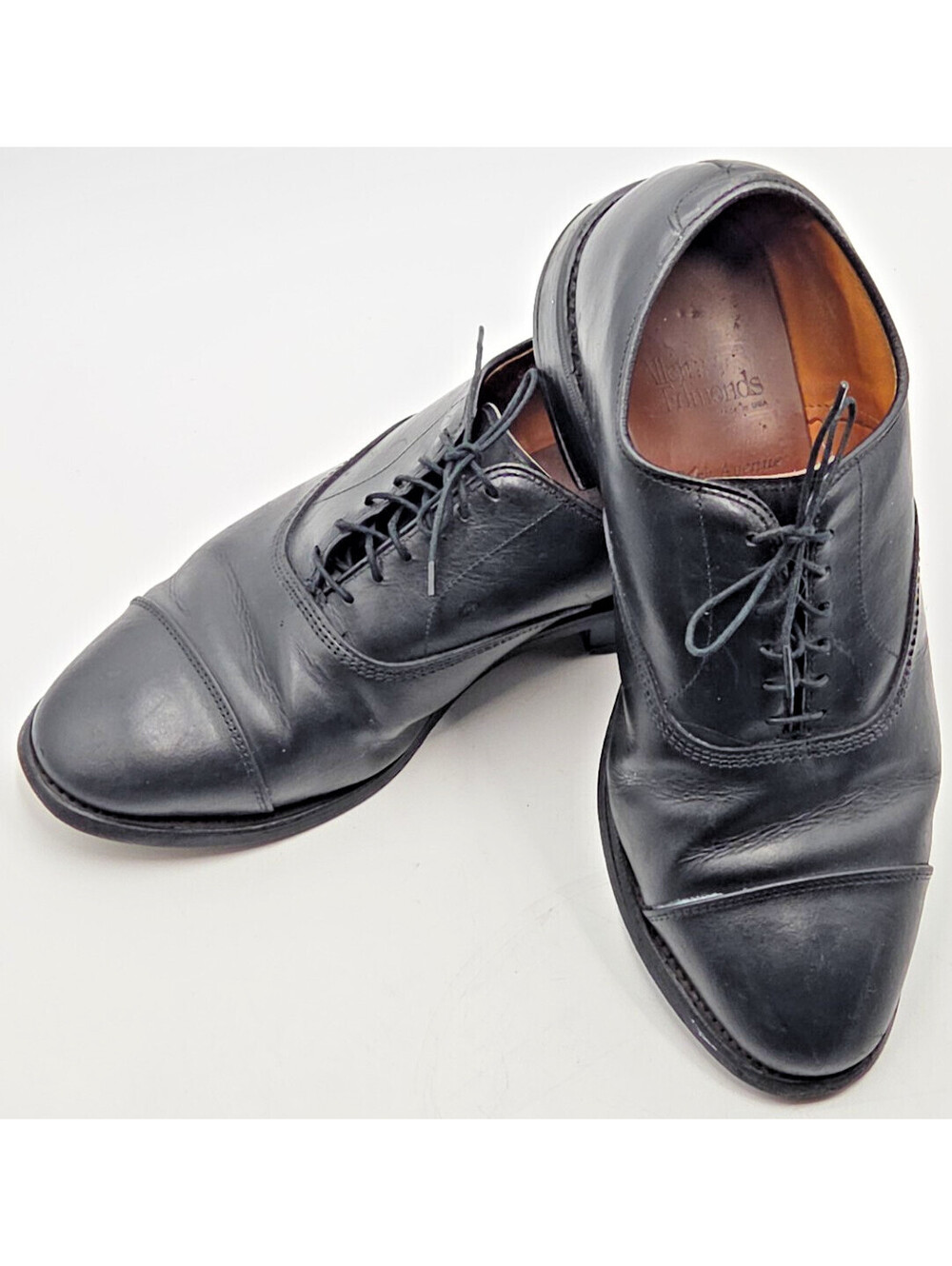 Vintage Y2K Allen Edmonds Park Avenue 5615 Black Leather Oxfords 7 EEE USA